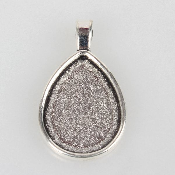 

PandaHall Tibetan Style Alloy Pendant Cabochon Settings, Cadmium Free & Lead Free, Plain Edge Bezel Cups, teardrop, Antique Silver, Tray...