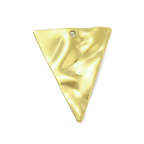 

PandaHall Textured 201 Stainless Steel Pendants, Golden, Triangle, 28.5x23x2mm, Hole: 1.6mm 201 Stainless Steel Triangle