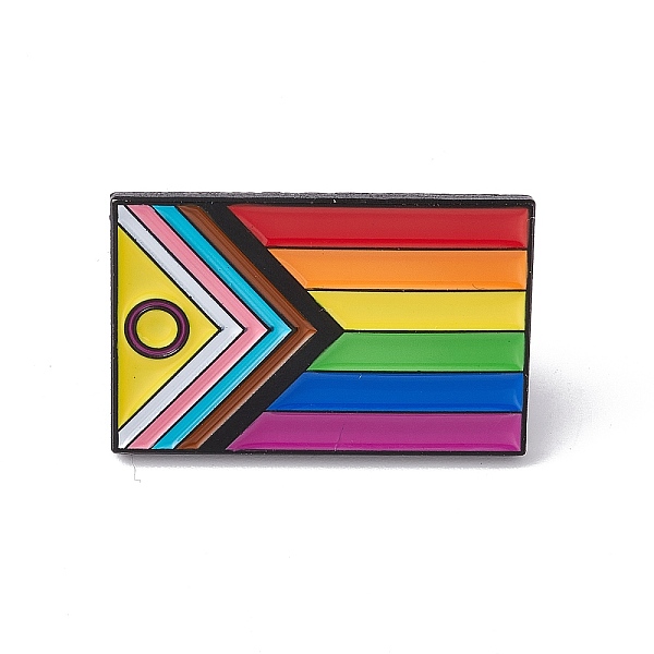 

PandaHall Rainbow Color Pride Flag Rectangle Enamel Pin, Electrophoresis Black Alloy Brooch for Backpack Clothes, Electrophoresis Black...