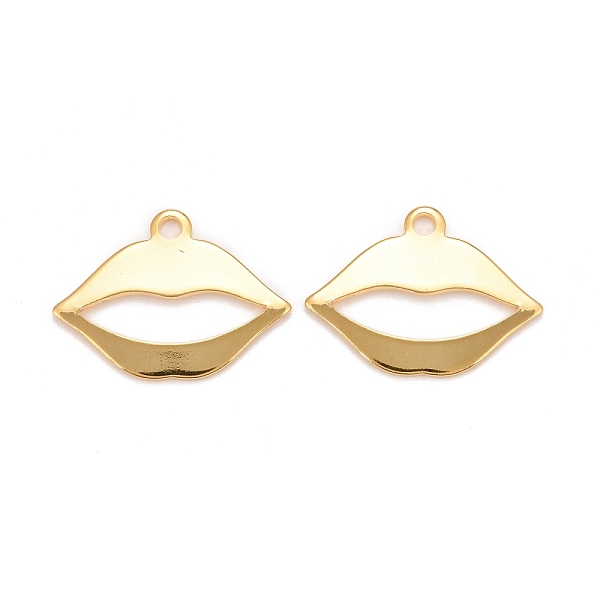 

PandaHall 201 Stainless Steel Pendants, Lip, Real 24k Gold Plated, 13x17.5x1mm, Hole: 1.5mm 201 Stainless Steel Lip