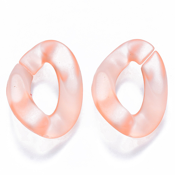 

PandaHall Transparent Acrylic Linking Rings, Quick Link Connectors, for Curb Chains Making, Frosted, Twist, Light Salmon, 30x21x6mm, Inner..., Red