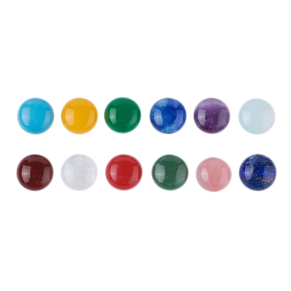 

PandaHall Natural & Synthetic Mixed Gemstone Cabochons, Birthstone Cabochons, Half Round, 16x6.5mm, 12materials, 1pc/materials, 12pcs/box...