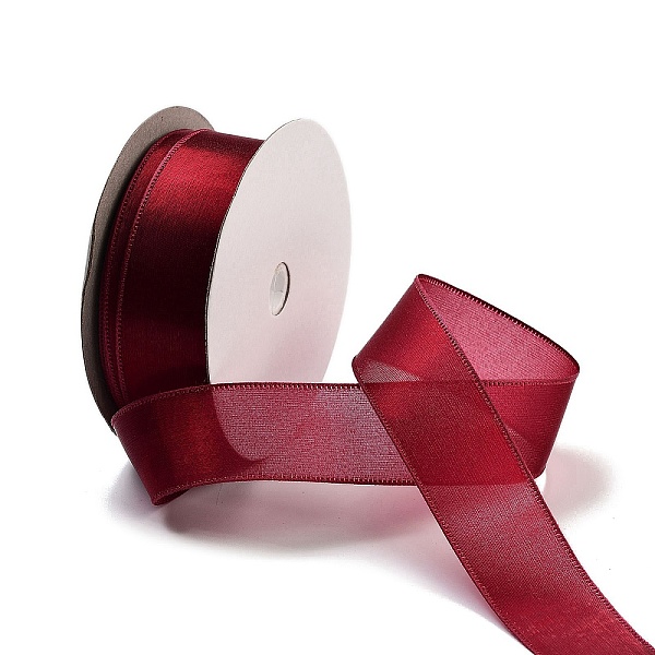 

PandaHall 20 Yards Polyester Ribbon, for Gift Wrapping, Dark Red, 1 inch(25mm), about 20.00 Yards(18.29m)/Roll Polyester None