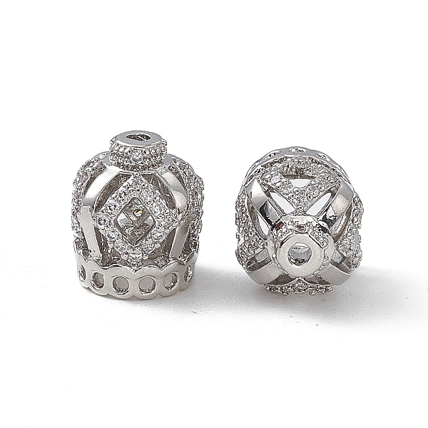 

PandaHall Brass Micro Pave Clear Cubic Zirconia Beads, Crown, Platinum, 11x10mm, Hole: 1.5mm Brass+Cubic Zirconia Crown Clear