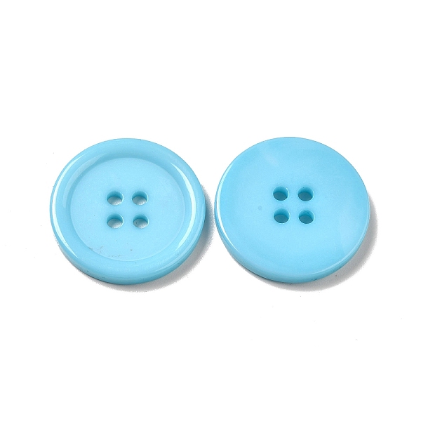 

PandaHall Resin Buttons, Dyed, Flat Round, Cyan, 25x3mm, Hole: 2mm, 98pcs/bag Resin Flat Round Cyan