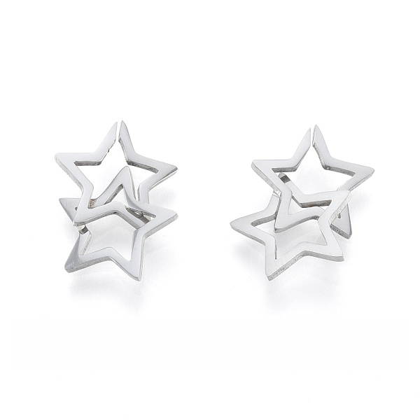

PandaHall 201 Stainless Steel Linking Rings, Quick Link Connectors, Star, Stainless Steel Color, 17mm 201 Stainless Steel Star