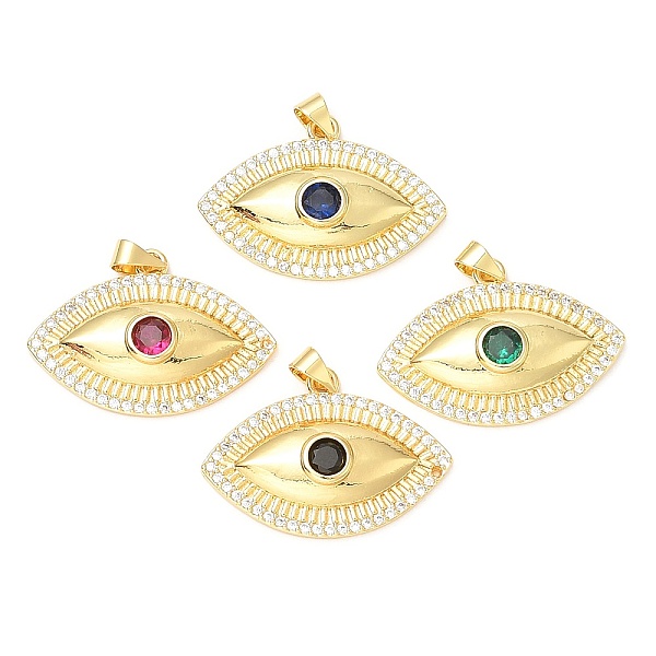 

PandaHall Rack Plating Brass Micro Pave Cubic Zirconia Pendants, with Glass, Long-Lasting Plated, Lead Free & Cadmium Free, Evil Eye, Mixed..., Multicolor