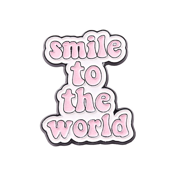 

PandaHall Word Enamel Pins, Black Alloy Brooches for Backpack Clothes, Pink, 30x24mm Alloy+Enamel Word Pink