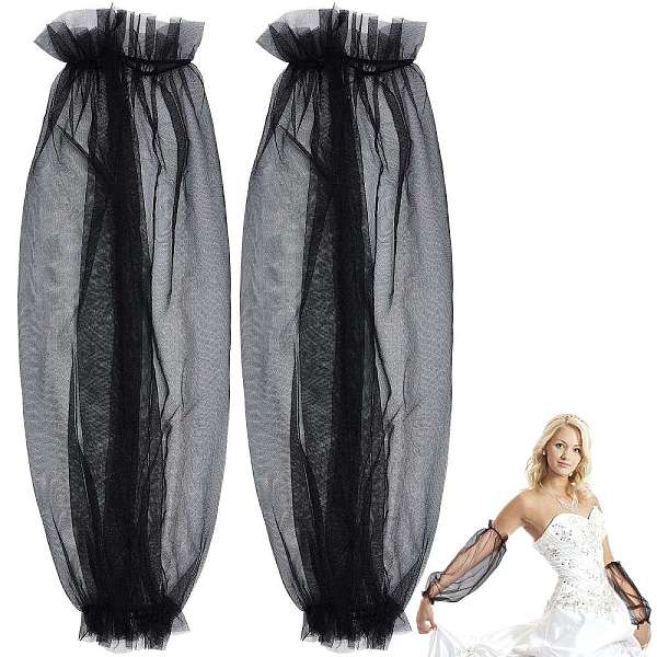 

PandaHall CRASPIRE Lace Arm Sleeves Black Bridal Gloves Fingerless Polyester Lace Arm Sleeves Ideal for Birthday Parties Wedding Etiquette...
