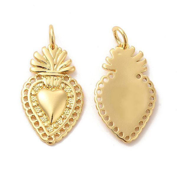 

PandaHall Eco-Friendly Rack Plating Brass Pendants, Long-Lasting Plated, Lead Free & Cadmium Free, Sacred Heart Charm, Real 18K Gold Plated...