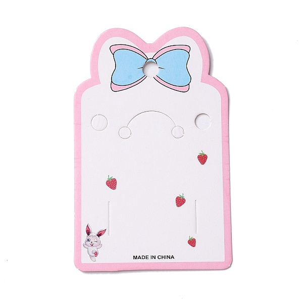 

PandaHall Paper Jewelry Display Cards for Keychain, Hair Clip, Rectangle with Strawberry and Bowknot Pattern, Pearl Pink, 12.5x7.9x0.03cm...