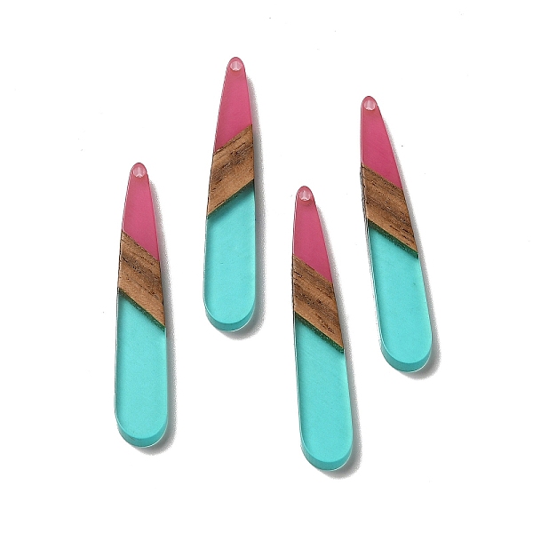 

PandaHall Opaque Resin & Walnut Wood Pendants, Teardrop Charms, Light Blue, 43.5~44x7.5x3mm, Hole: 1.5mm Resin+Wood Teardrop