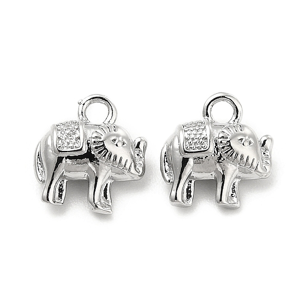 

PandaHall Brass Charms, Elephant Charm, Real Platinum Plated, 9x8x4mm, Hole: 1.5mm Brass Elephant