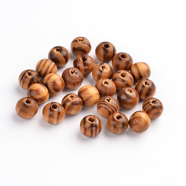 

PandaHall Natural Wood Beads, Spacer Beads, for DIY Macrame Rosary Jewelry, Lead Free, Round, Burlywood, 8mm in diameter, hole: 2.5mm Wood..., Orange