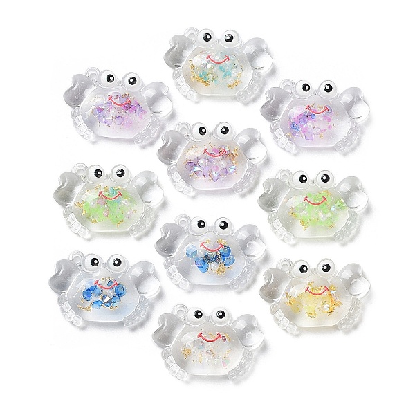 

PandaHall Luminous Transparent Acrylic Pendants, Crab, Mixed Color, 20x29.5x9mm, Hole: 1.8mm Acrylic Crab Multicolor