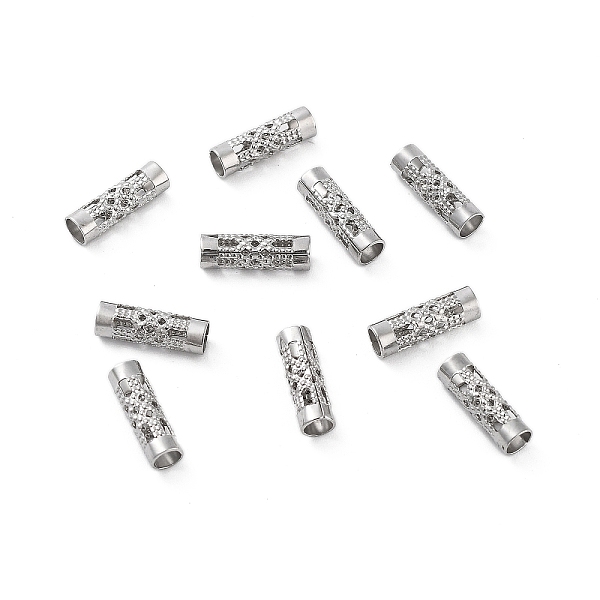 

PandaHall Hollow Out 304 Stainless Steel Beads, Column, Stainless Steel Color, 12x4mm, Hole: 3mm 304 Stainless Steel Column