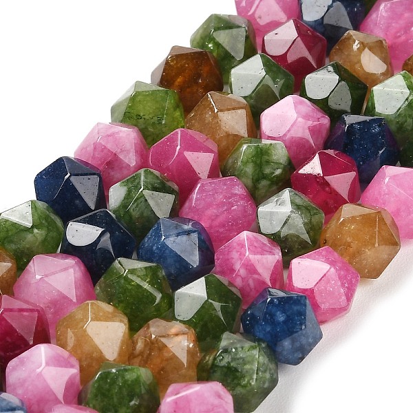 

PandaHall Natural Dyed White Jade Beads Strands, Faceted, Polygon, 9~10x8~10mm, Hole: 1mm, about 40pcs/strand, 15.16~15.24 inch(38.5~38.7cm)...