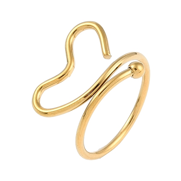 

PandaHall Ion Plating(IP) 304 Stainless Steel Heart Open Cuff Ring for Women, Real 18K Gold Plated, US Size 7 1/4(17.5mm) 304 Stainless...