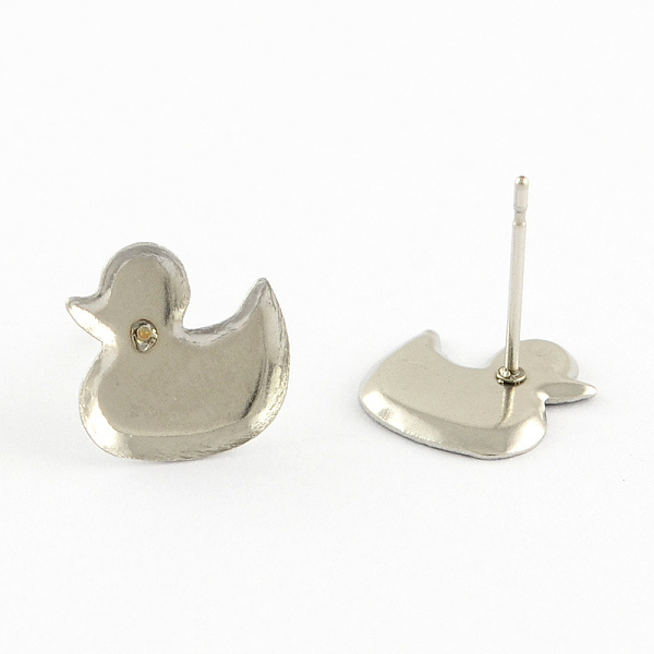

PandaHall Duck Earring Settings 304 Stainless Steel Stud Earring Findings, Stainless Steel Color, 10.5x10.5mm, Pin: 0.5mm 304 Stainless...