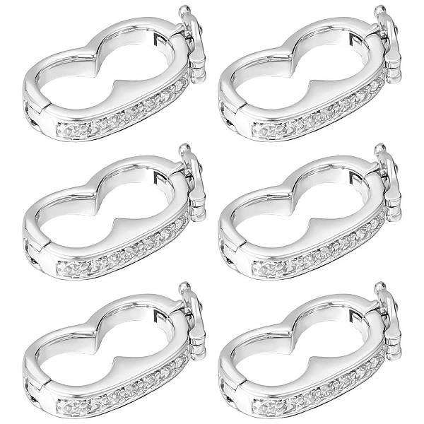 

PandaHall SUNNYCLUE 1 Box 6Pcs Shortener Enhancer Clasp Necklace Shortener Clasp Pearl Layered Bead Bracelet Clasp Enhancer Clasps Crystal..., Clear
