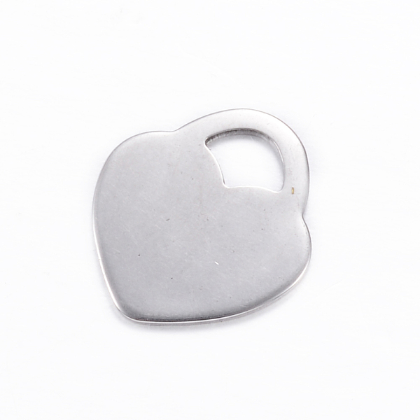 

PandaHall 201 Stainless Steel Charms, Stamping Blank Tag, Heart Lock, Stainless Steel Color, 14x12.5x1mm, Hole: 3.5x4mm 201 Stainless Steel...