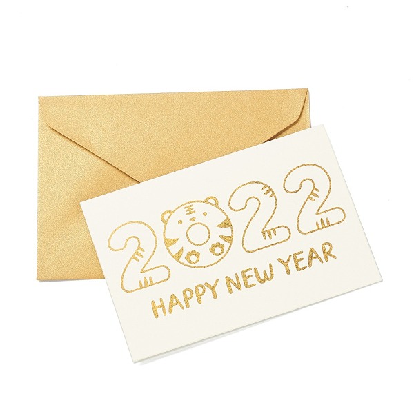 

PandaHall New Year Theme Paper Greeting Cards and Envelopes, Rectangle, Number Pattern, Greeting Card: 100x150x0.4mm, Envelop: 115x160x0.1mm...