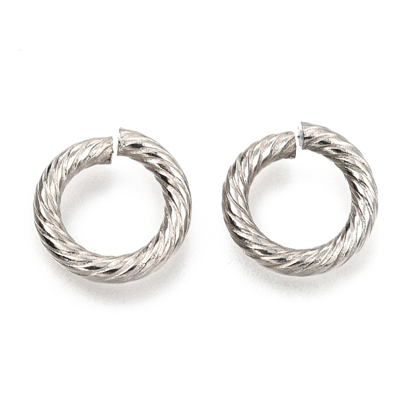 

PandaHall 304 Stainless Steel Open Jump Rings, Twist Rings, Stainless Steel Color, 12.5x2.2mm, Inner Diameter: 8mm 304 Stainless Steel