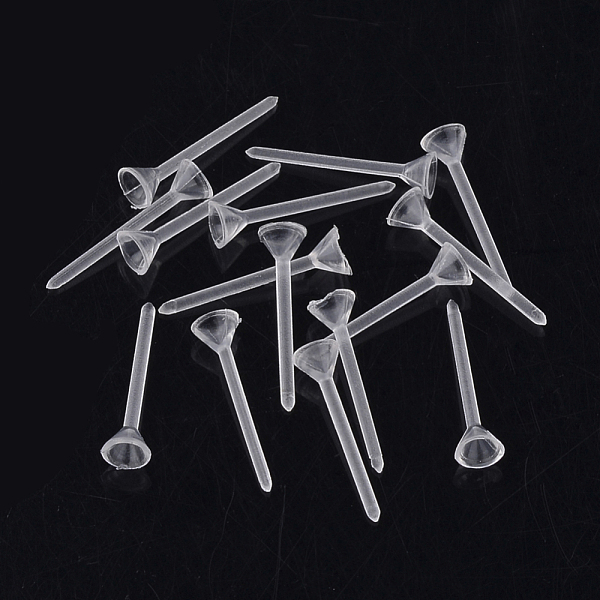 

PandaHall Plastic Rhinestone Setting Stud Earring Settings, Clear, Fit For 3mm Rhinestone, 12x4mm, Pin: 0.8mm Plastic Others Clear