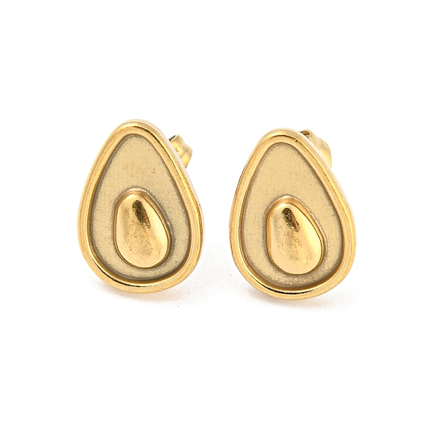 

PandaHall 304 Stainless Steel Stud Earrings, Avocado, Real 18K Gold Plated, 14x10mm 304 Stainless Steel Avocado