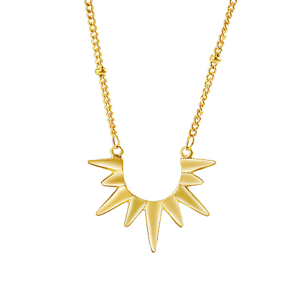 

PandaHall Stainless Steel Pendant Necklaces, Sun, Real 18K Gold Plated, 15.75 inch(40cm) Stainless Steel Sun