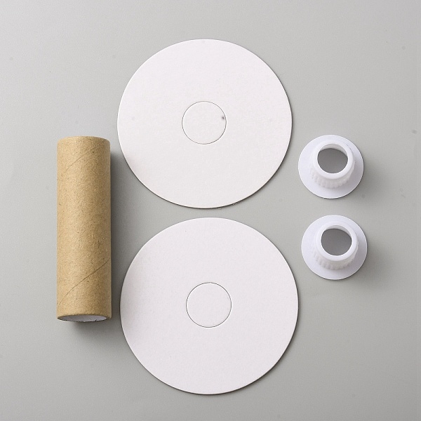 

PandaHall Paper Thread Winding Bobbins, with Plastic Finding, for Cross-Stitch Embroidery Sewing Tool, White, 80x80mm Paper Column White