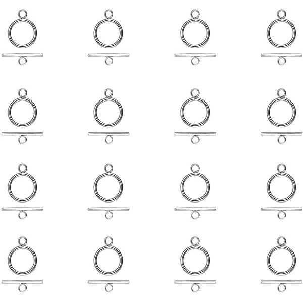 

PandaHall 30 Sets 304 Stainless Steel Tbar & Toggle Clasps Jewelry DIY Findings Fit Necklace Bracelet Clasp, 20.5x15.5x2mm/23x7x2mm, Hole...