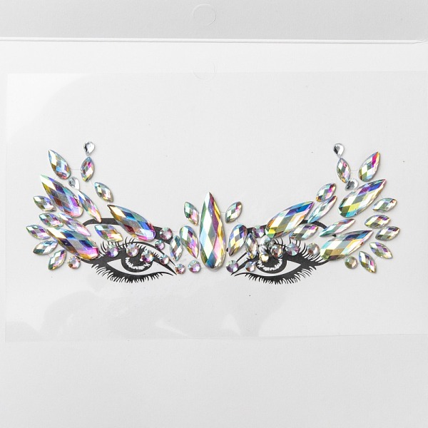 

PandaHall Acrylic Face Gems Stickers, Self Adhesive Temporary Tattoo, with Teardrop & Half Round & Horse Eye Rhinestones, Colorful...