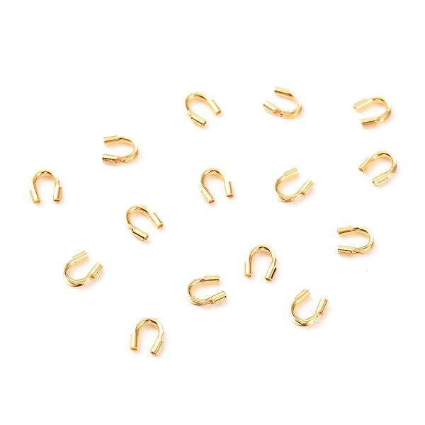 

PandaHall Brass Wire Guardian and Protectors, Long-Lasting Plated, Real 18K Gold Plated, 4.5x4x1mm, Hole: 0.6mm Brass