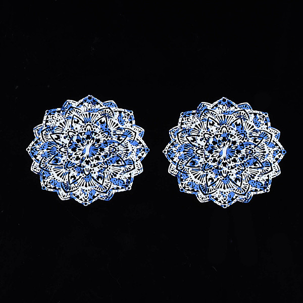 

PandaHall 430 Stainless Steel Filigree Joiners, Spray Painted, Etched Metal Embellishments, Flower with Flower Pattern, White, 45x45x0.3mm...