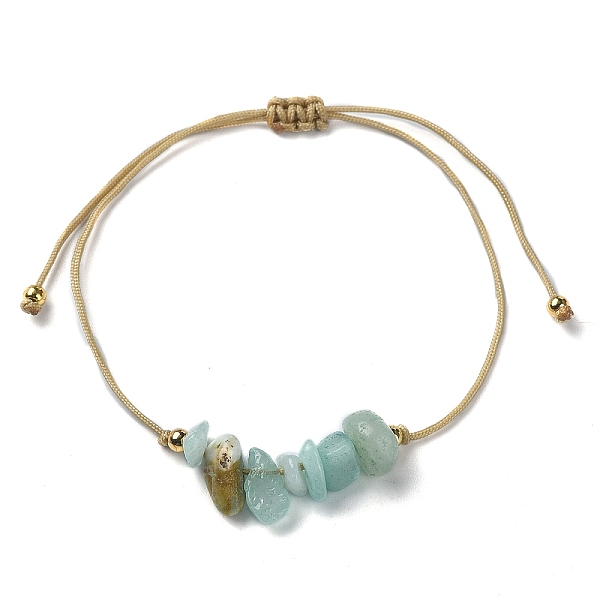 

PandaHall Natural Amazonite Chips Braided Bead Bracelets, Nylon Cords Adjustable Bracelet, Inner Diameter: 3-1/4 inch(8.1cm) Amazonite Chip
