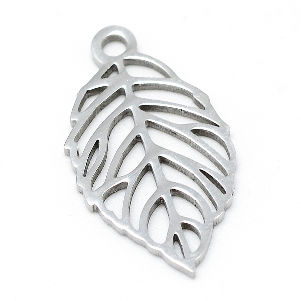 

PandaHall 201 Stainless Steel Pendants, Leaf, Stainless Steel Color, 20x11x1mm, Hole: 2mm 201 Stainless Steel Leaf
