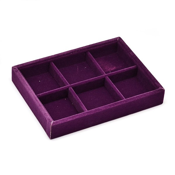 

PandaHall Wooden Cuboid Jewelry Presentation Boxes, Covered with Velvet, 6 Compertments, Dark Orchid, 20x15.2x3.2cm Velvet Purple