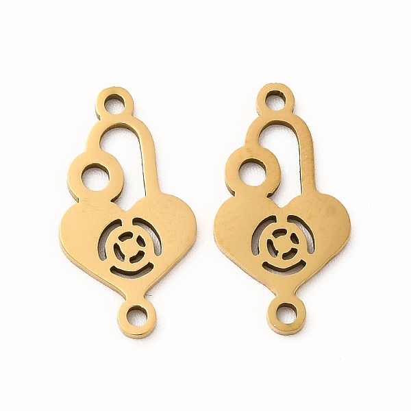 

PandaHall 201 Stainless Steel Connector Charms, Heart Shaped Lock Links, Real 18K Gold Plated, 18x9.5x1mm, Hole: 1.2mm 201 Stainless Steel...