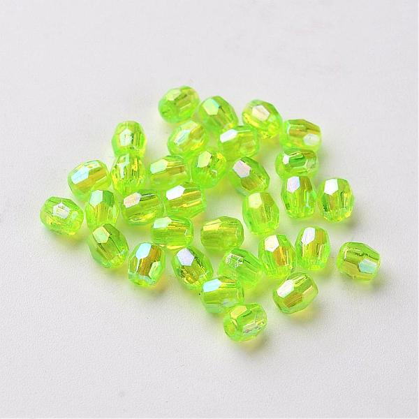 

PandaHall AB Color Plated Eco-Friendly Transparent Acrylic Barrel Beads, Faceted, Green Yellow, 4x4mm, Hole: 1mm, about 13333pcs/500g...