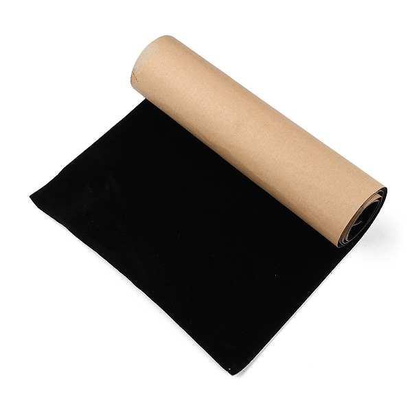 

PandaHall Adhesive Velvet Flocking Liner, for Jewelry Drawer Craft Fabric Peel Stick, Black, 22~23x0.1cm, 80~90cm/roll Flocking Black