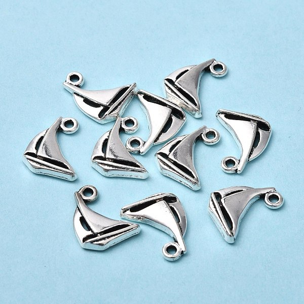 

PandaHall Sailing Boat Tibetan Style Alloy Pendants, Cadmium Free & Lead Free, Antique Silver, 15x12x3mm, Hole: 2mm, about 1015pcs/1000g...