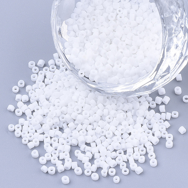 

PandaHall Opaque Glass Cylinder Beads, Seed Beads, Frosted Colours, Round Hole, White, 1.5~2x1~2mm, Hole: 0.8mm, about 8000pcs/bag, about...