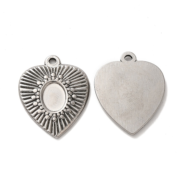 

PandaHall Valentine's Day 304 Stainless Steel Pendant Cabochon Settings, Heart Charms, Stainless Steel Color, Tray: 5.5x7.5mm, 23x18.5x1.5mm...