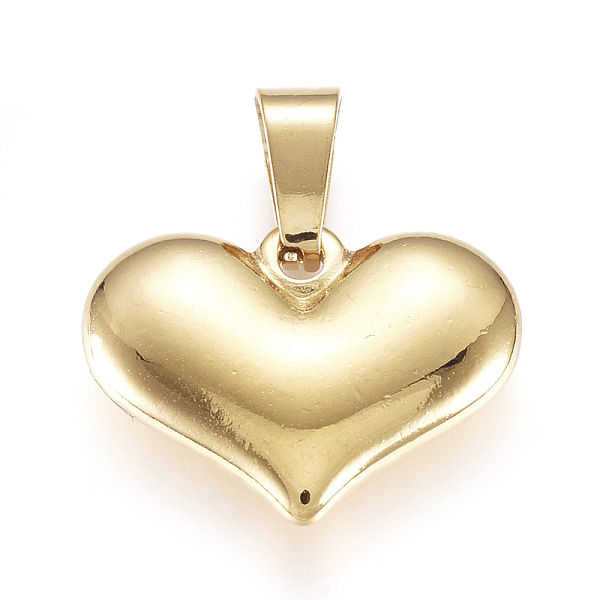 

PandaHall Vacuum Plating 304 Stainless Steel Pendants, Large Hole Pendants, Puffed Heart, Golden, 15x20x4mm, Hole: 7mm 304 Stainless Steel...