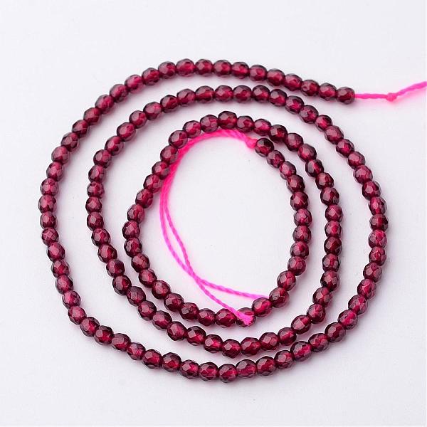 

PandaHall Natural Garnet Bead Strands, Grade A, Round, Faceted, 3~3.5mm, Hole: 0.5mm, about 109pcs/strand, 15 inch Garnet Round Red