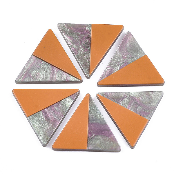 

PandaHall Resin Cabochons, Triangle, Dark Orange, 26x30x2.5~3mm Resin Triangle Orange