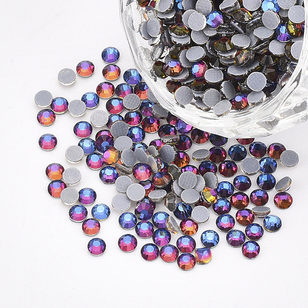 

PandaHall Hotfix Rhinestone, Glass Rhinestone Flat Back Cabochons, Half Round, Crystal Blue Flare, SS10, 2.7~2.8x1mm, about 1440pcs/bag..., Purple