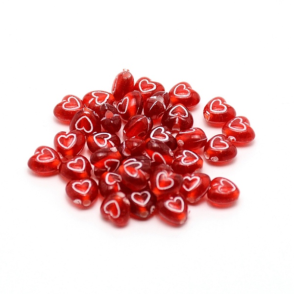 

PandaHall Transparent Acrylic Beads, with Enamel, Heart, FireBrick, 6.5x6.5x4.5mm, Hole: 1mm, 100pcs/bag Acrylic Heart Red