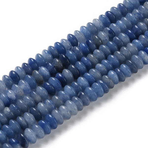 

PandaHall Natural Blue Aventurine Beads Strands, Saucer Beads, Rondelle, 6~6.5x3mm, Hole: 1mm, about 118~119pcs/strand, 15.35''(39cm) Blue...